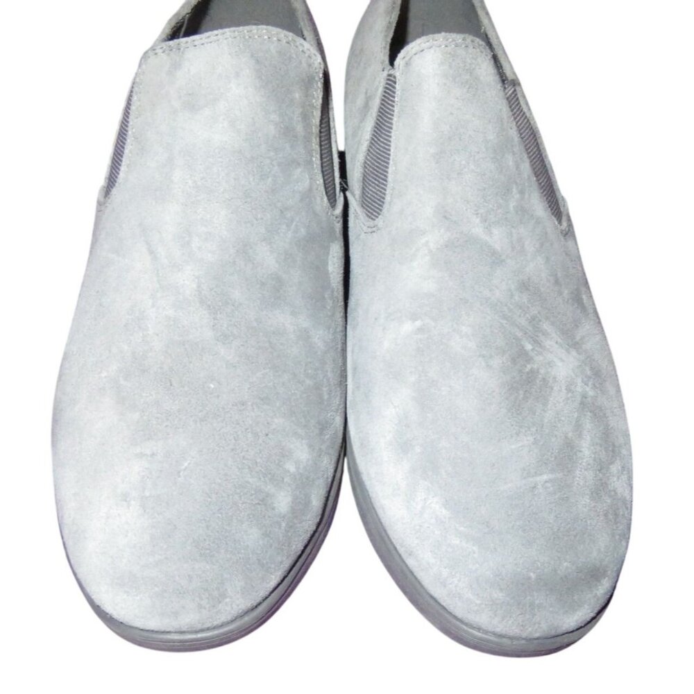 Easy Spirit Plume Loafers Gray Suede Leather Slip On Low Wedge Comfort Shoes 10W - Picture 2 of 8